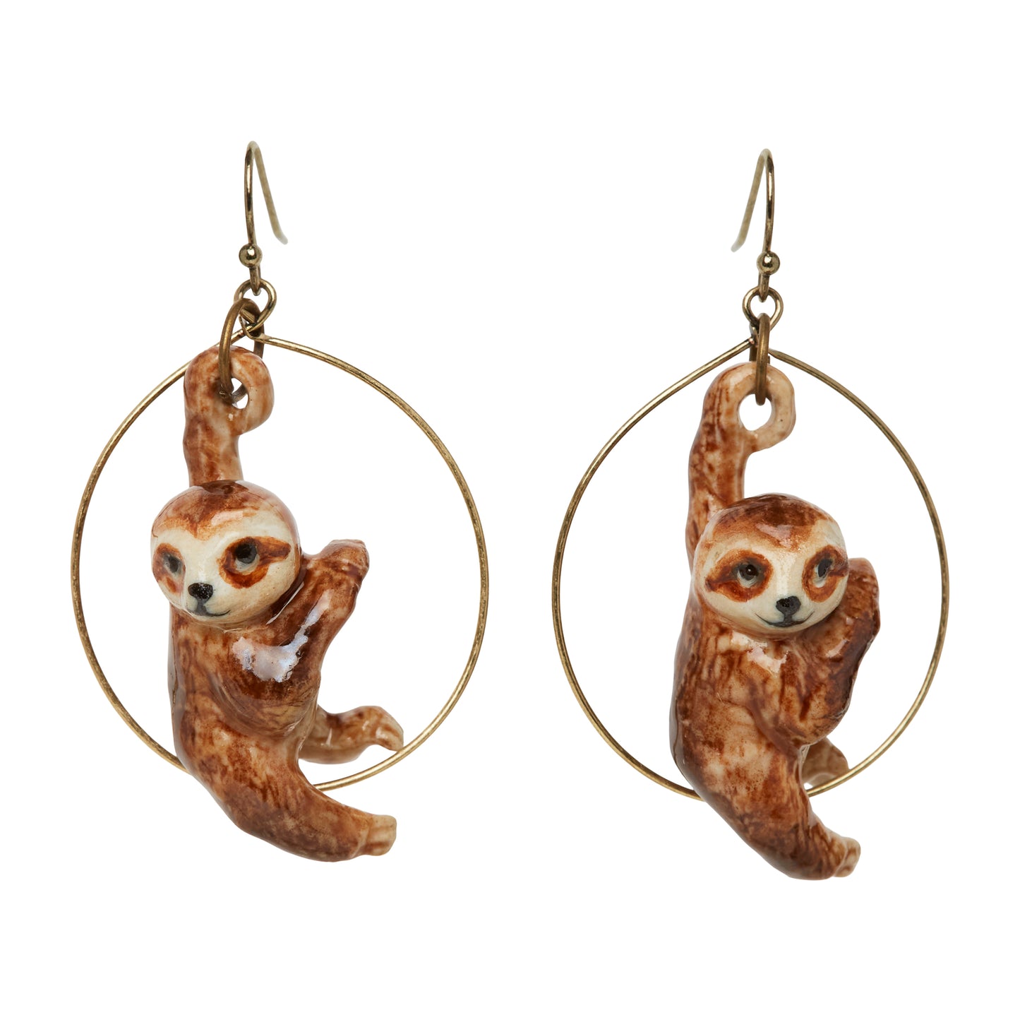 Pendants d'oreilles créoles paresseux suspendus