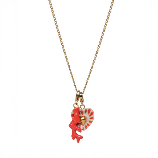 Golden Heart in Heart Charm