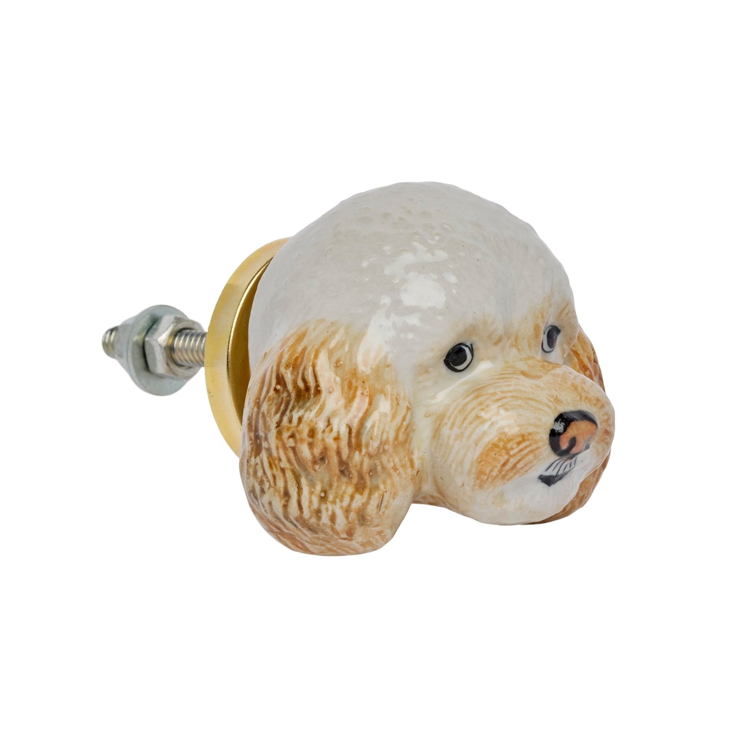 Beige Poodle Doorknob