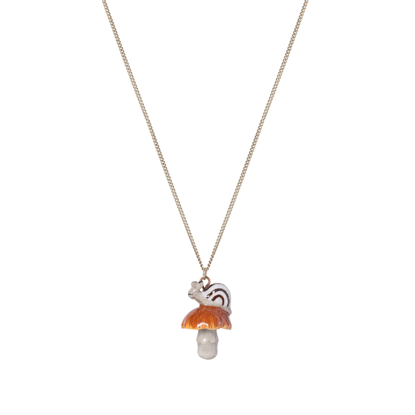 Snail & Brown Toadstool Necklace