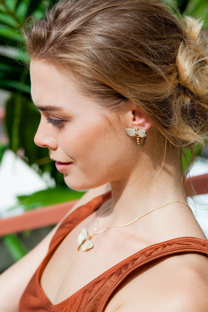 Boucles d'oreilles queue de boucle libellule