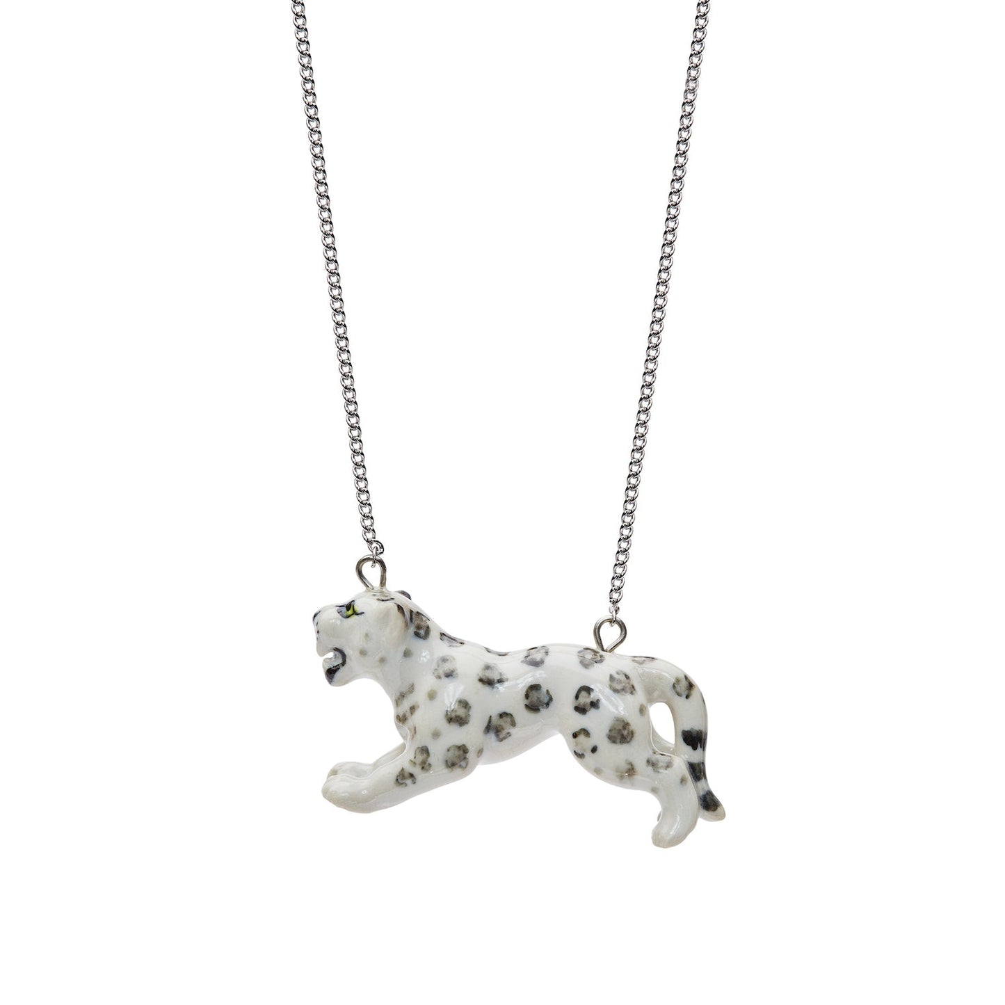 Leaping Snow Leopard Necklace