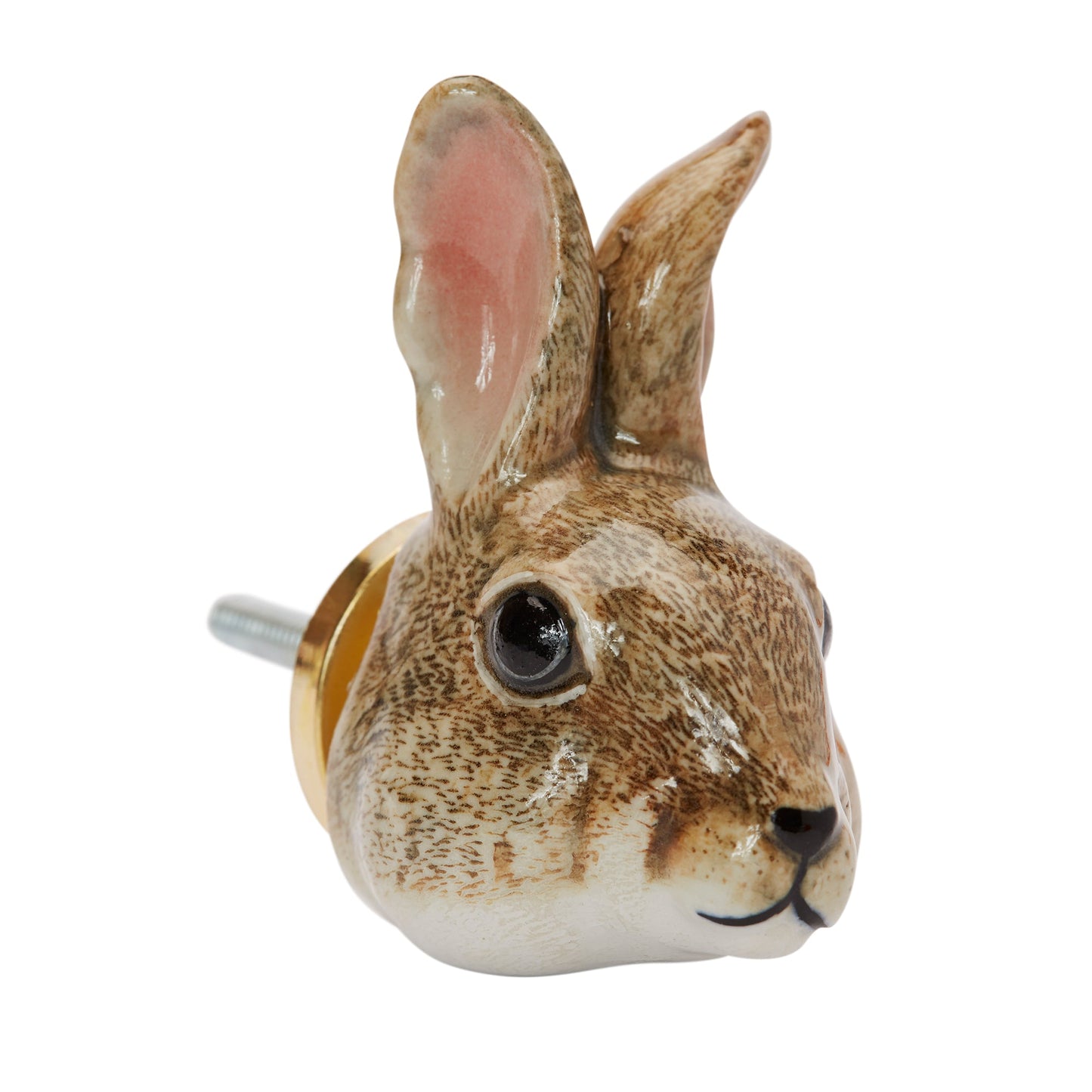 Poignée de porte tête de lapin marron