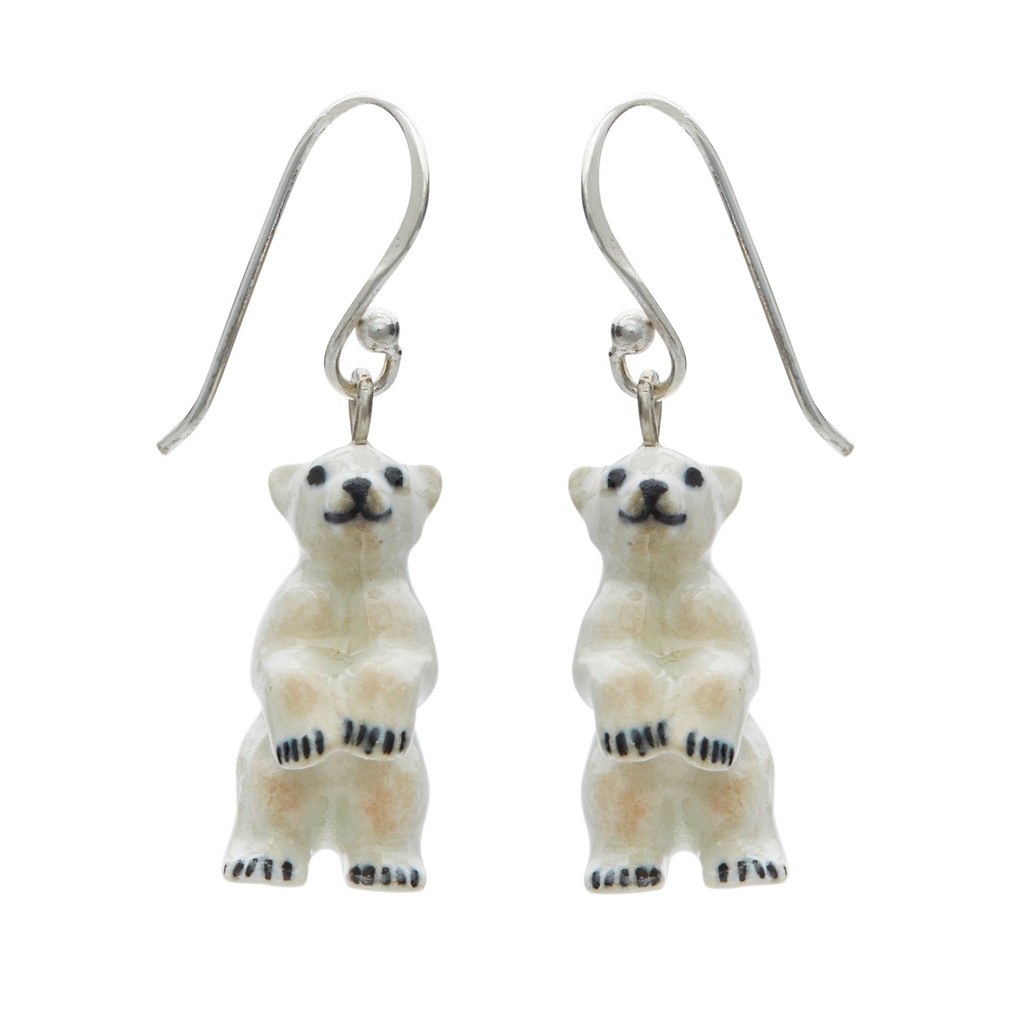 Boucles d'oreilles pendantes minuscules ours polaires debout