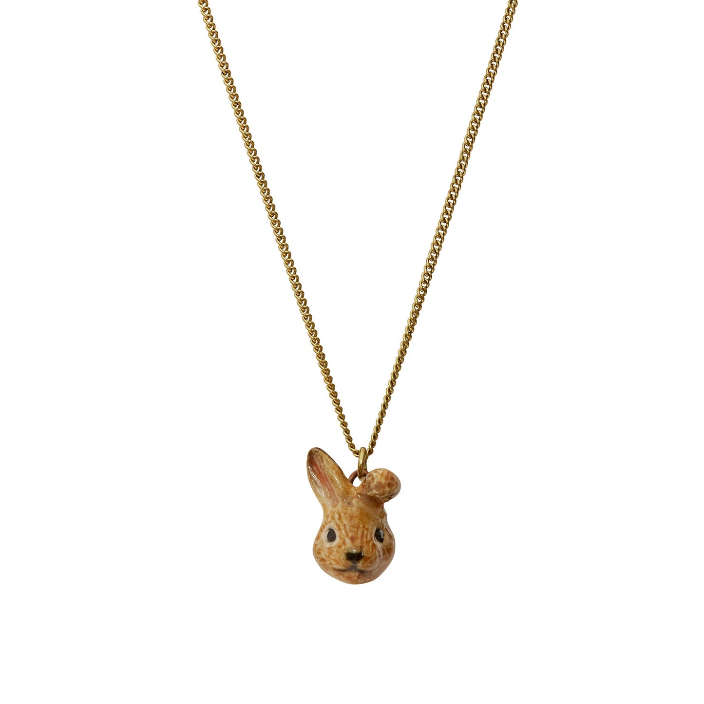 Collier mignon de tête de lapin brun
