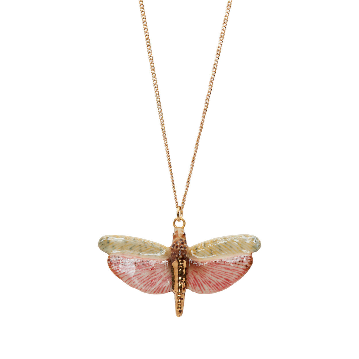 Libellule avec collier en or