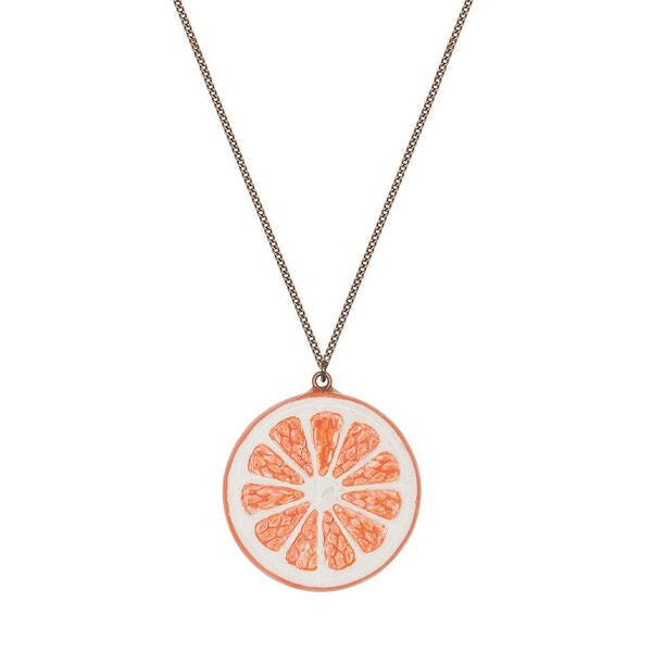 Orange Citrus Slice Necklace