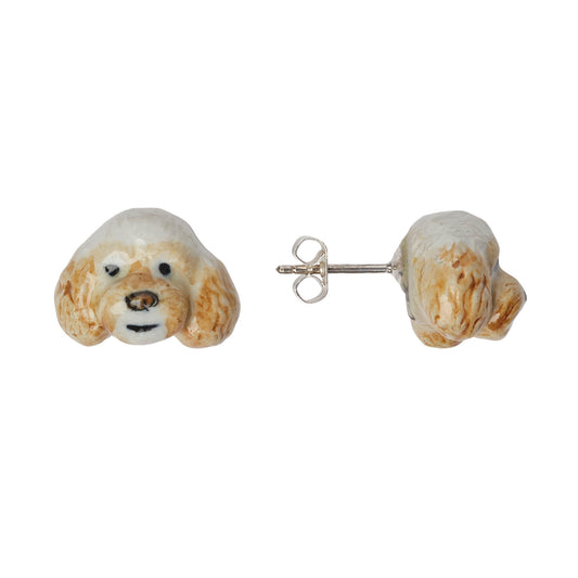 Beige Poodle Earrings