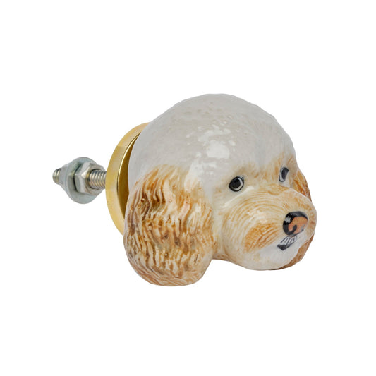 Beige Poodle Doorknob