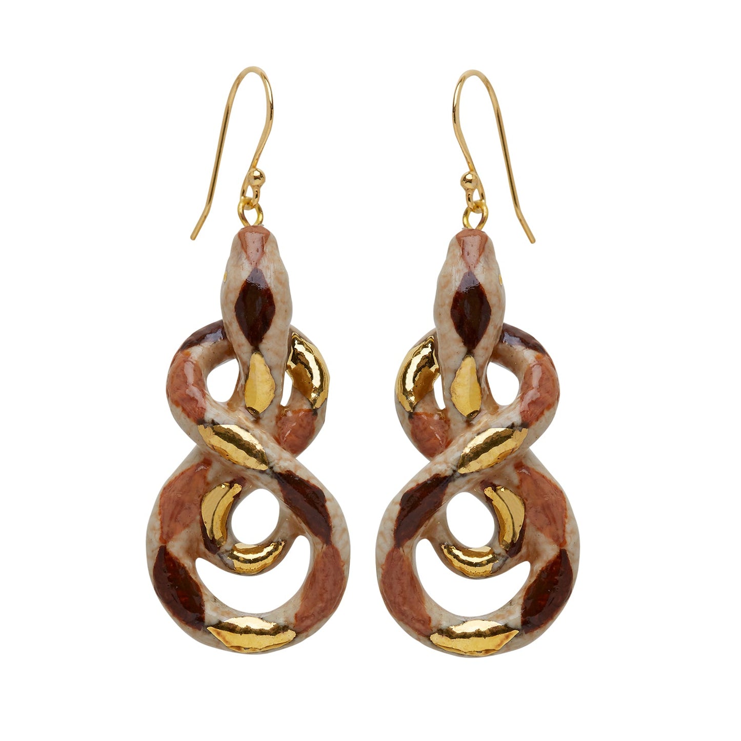 Brown Snake Earrings