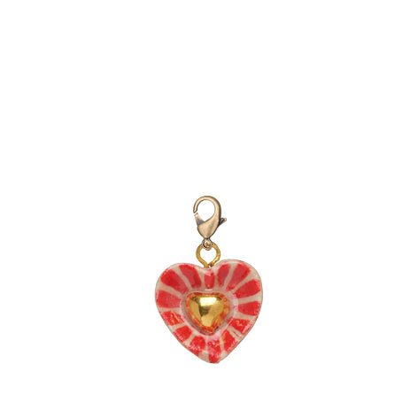 Golden Heart in Heart Charm