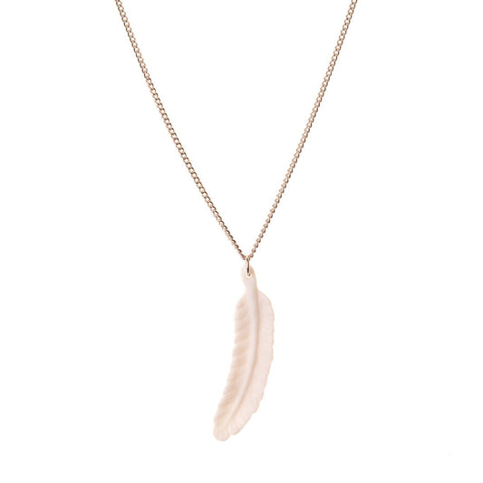 Small White Feather Necklace