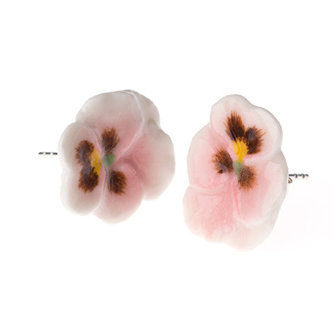 Boucles d'oreilles pensée rose