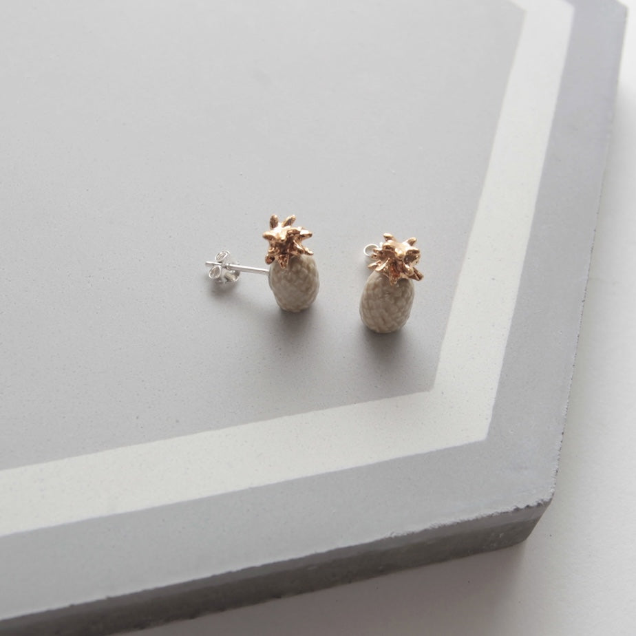 Beige Pineapple Studs