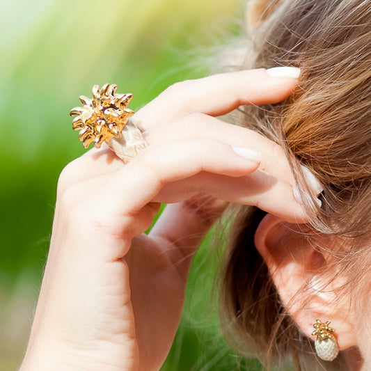 Beige Pineapple Studs