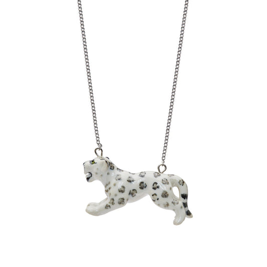 Leaping Snow Leopard Necklace