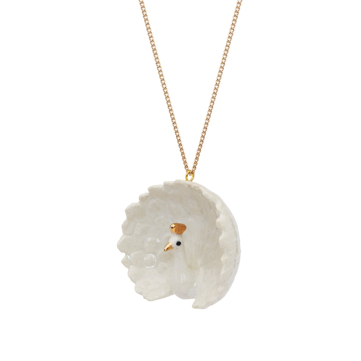 White and Gold Peacock Necklace, was €50