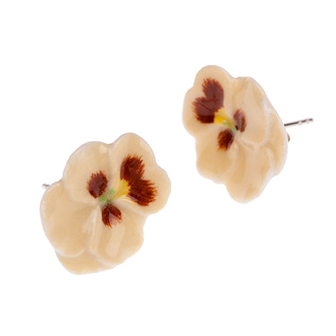 Boucles d'oreilles pensée jaune
