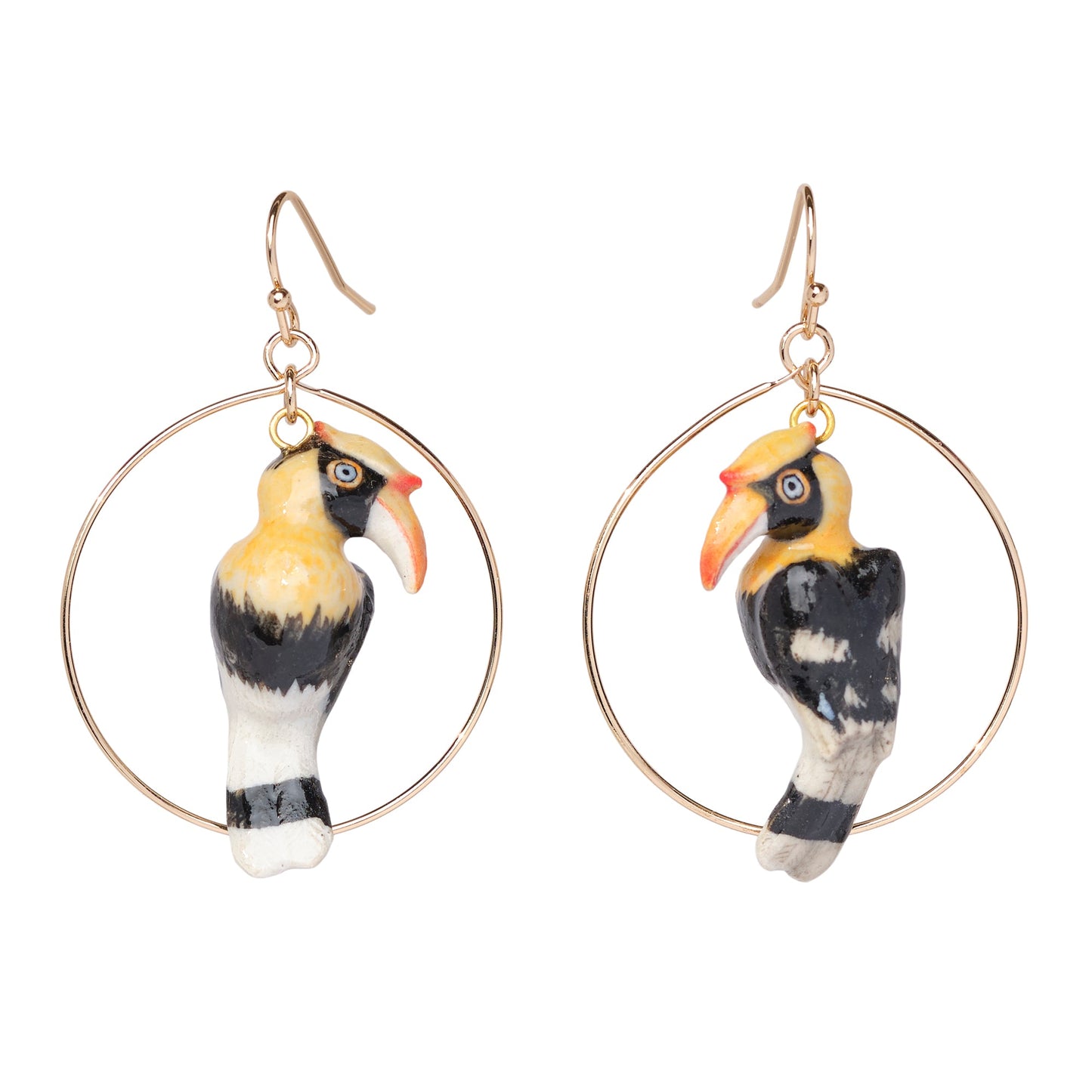 Pendants d'oreilles ronds Calao