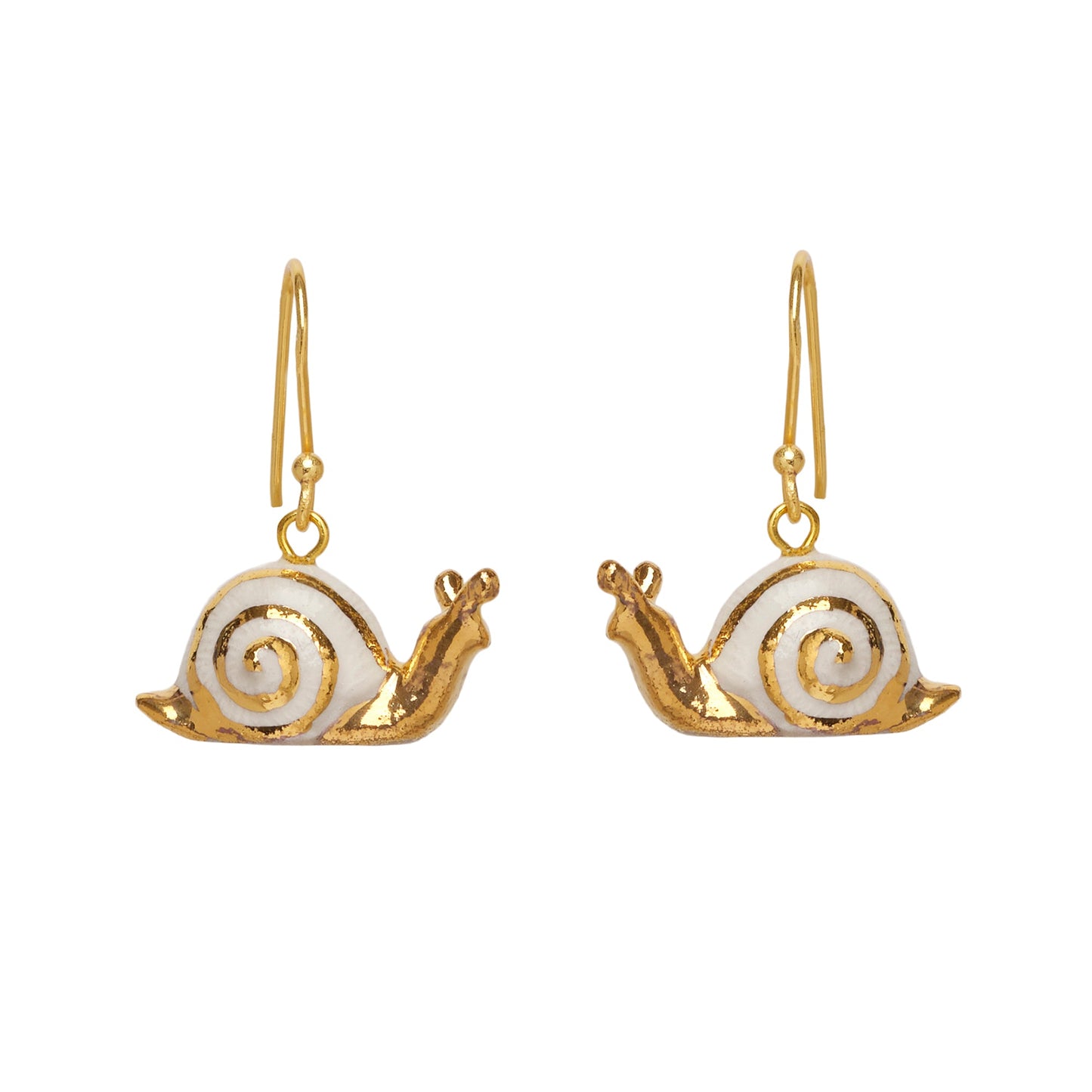 Boucles d'oreilles crochet escargot doré brillant