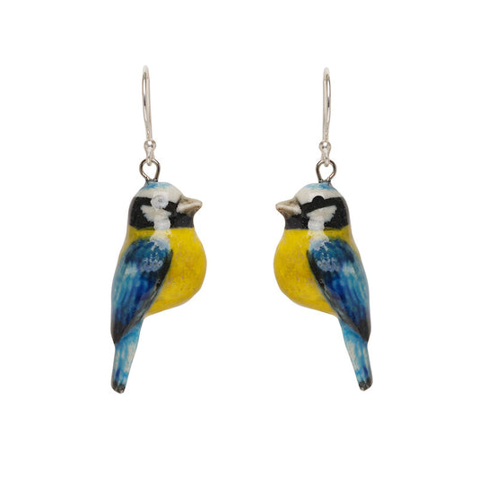 Boucles d'Oreilles Crochet Petite Mésange Bleue