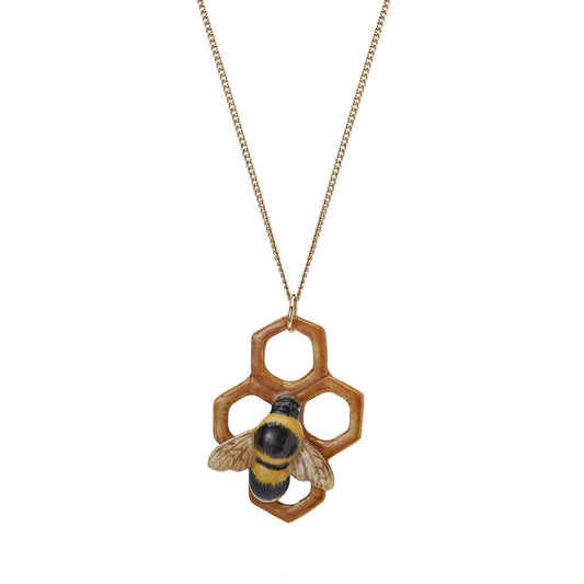 Collier abeille et nid d'abeille