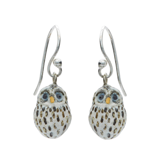 Petites boucles d'oreilles pendantes pour bébé hibou des neiges