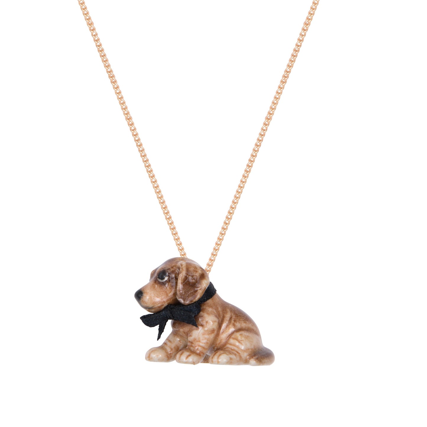 Collier Chiot Teckel Brun Assis
