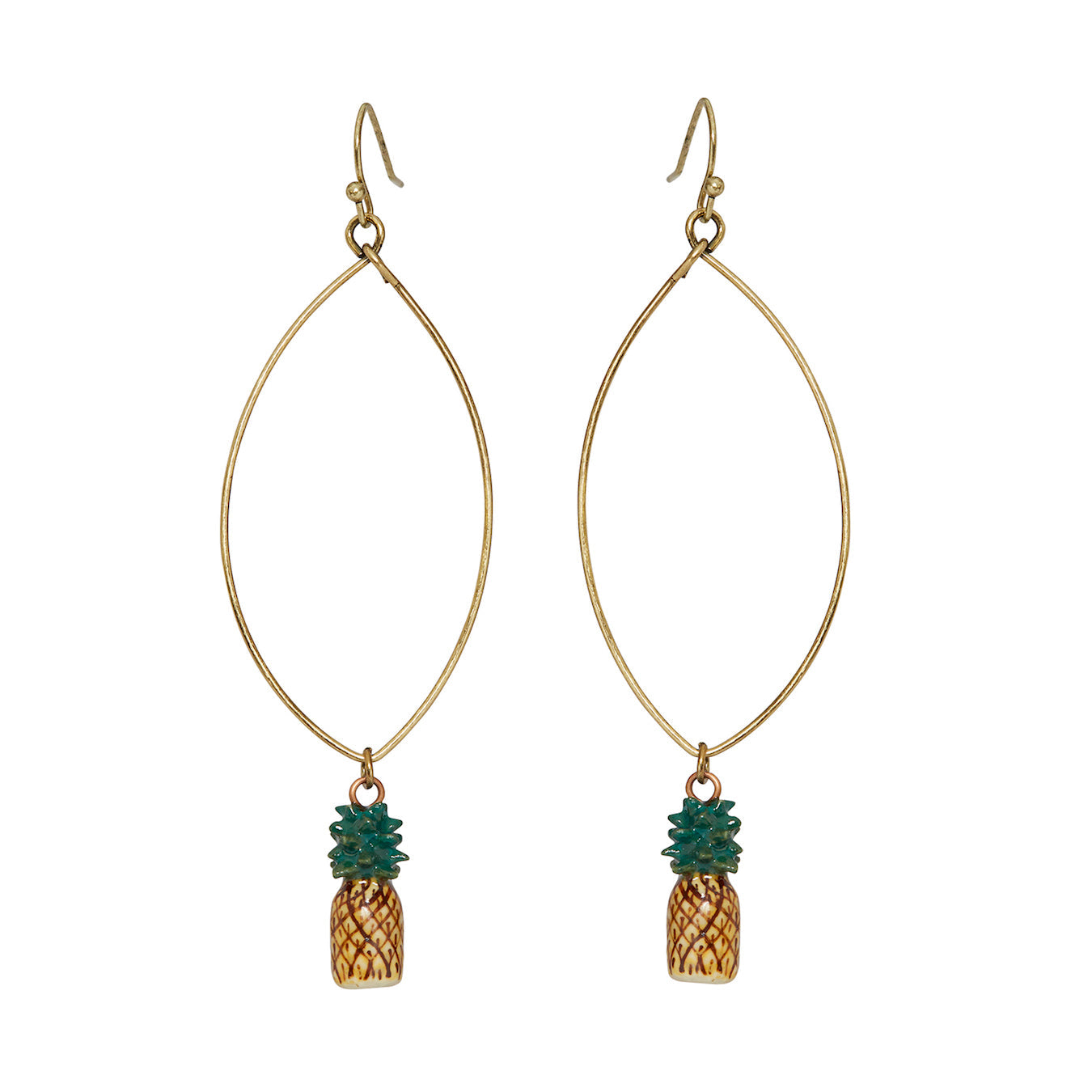 Boucles d'oreilles ovales en forme d'ananas