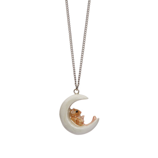 Collier petite souris sur la lune