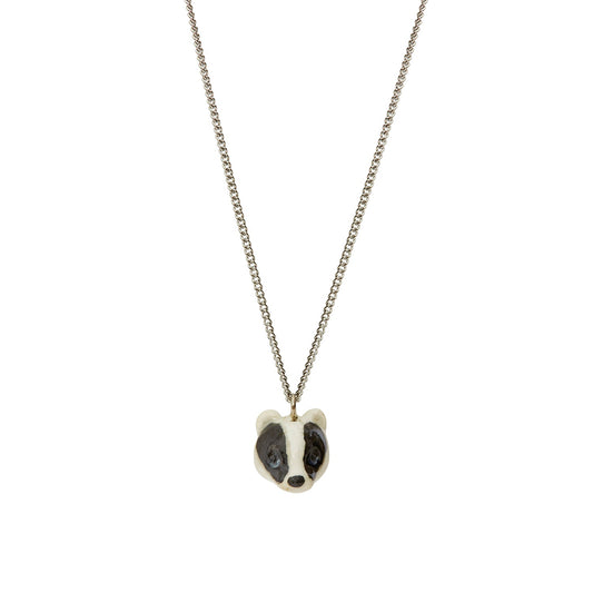 Tiny Badger Head Necklace