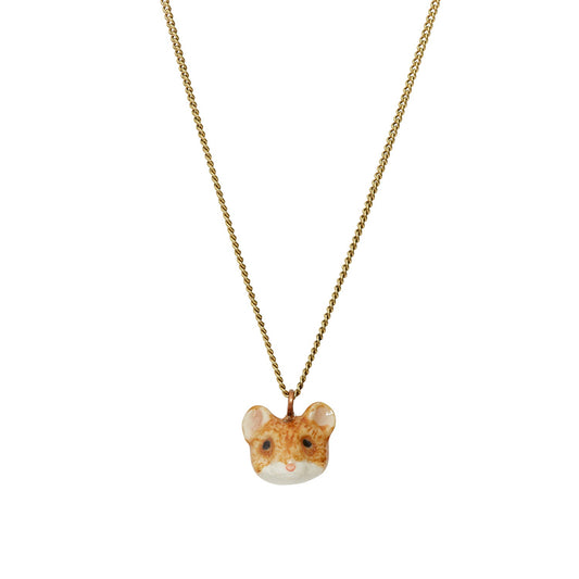 Tiny Ballerina Mouse Head Necklace
