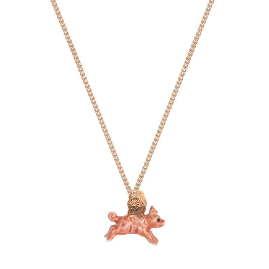 Petit collier de cochon volant avec ailes dorées