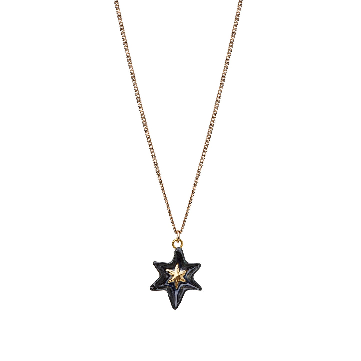 Étoile bleue et dorée dans un collier étoile